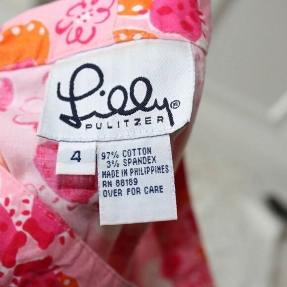 Lilly Pulitzer Pants Women's Size 4 White Label Vintage Ladybug Butterfly Ladybu - Picture 3 of 8